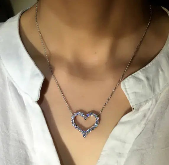 Love Heart-shaped Diamond Pendant