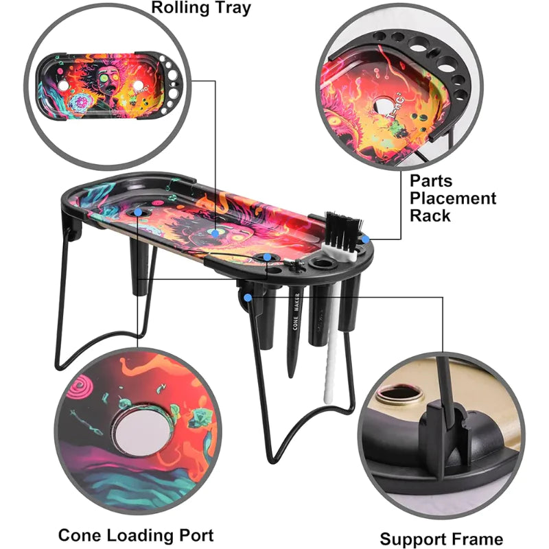 Metal Rolling Tray with Cone Loader