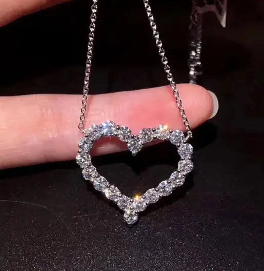 Love Heart-shaped Diamond Pendant